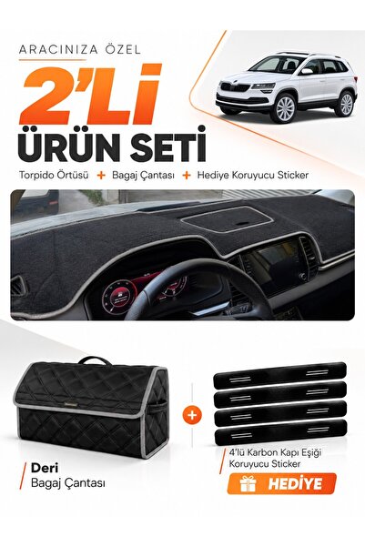 e-biz Skoda Karoq (2017-2024) Compatible Dashboard Cover + Leather Trunk Bag ...