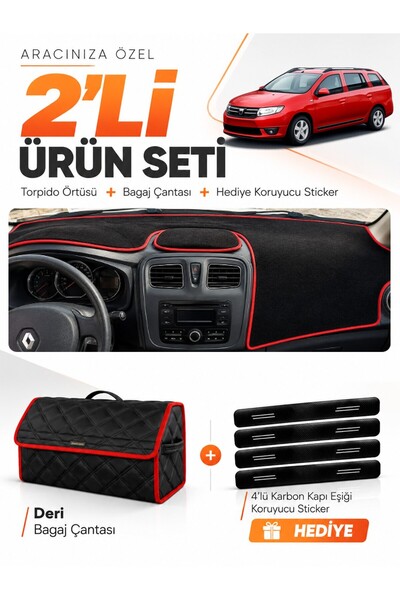 e-biz Daci̇a Logan Mcv (2012-2021) Compatible Dashboard Cover + Leather Trunk...
