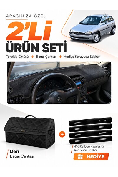 e-biz Opel Corsa B (1992-2000) Compatible Glove Box Cover + Leather Trunk Bag...