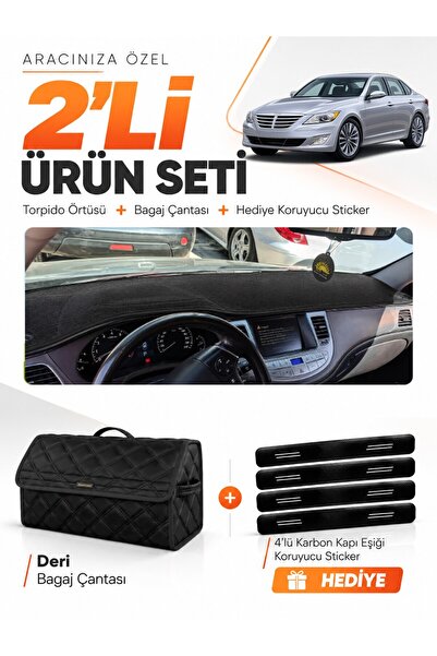 e-biz Hyundai Genesis (2008-2014) Compatible Glove Box Cover + Leather Trunk ...