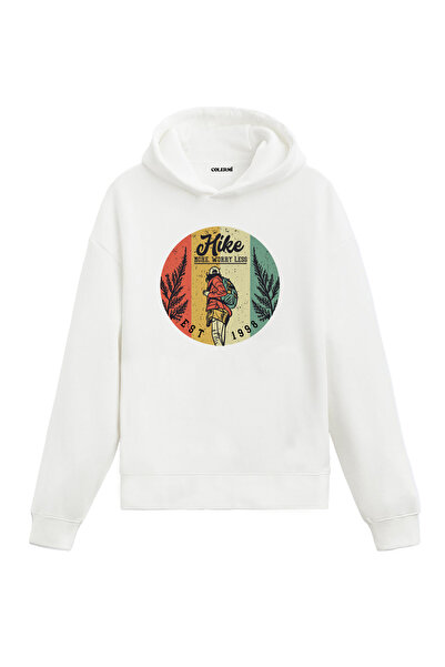Colermi Hike More Worry Less Retro Hiking Design Hooded Sweatshirt