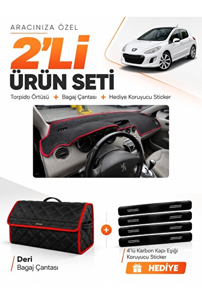 e-biz Peugeot 308 (2008-2014) Compatible Dashboard Cover + Leather Trunk Bag ...