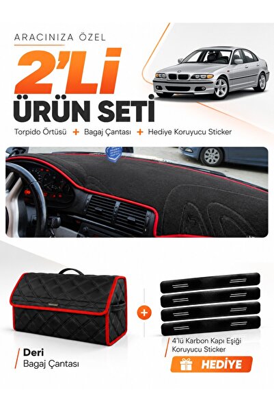 e-biz Bmw E46 (1997-2006) Compatible Dashboard Cover + Leather Trunk Bag + St...