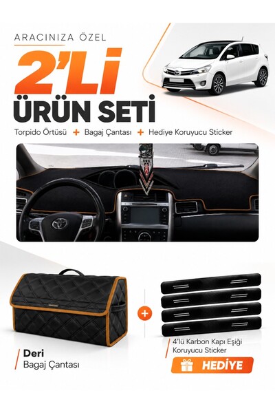 e-biz Toyota Verso (2009-2018) Compatible Dashboard Cover + Leather Trunk Bag...
