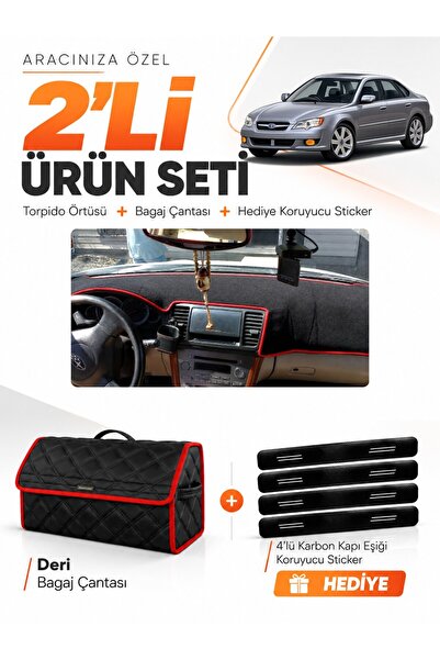 e-biz Subaru Legacy (2003-2009) Compatible Glove Box Cover + Leather Trunk Ba...