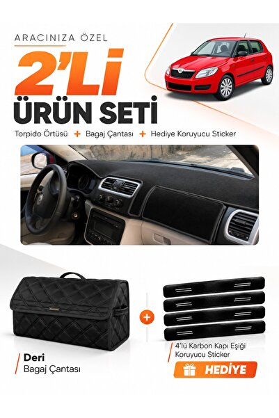 e-biz Skoda Fabia (2007-2014) Compatible Dashboard Cover + Leather Trunk Bag ...