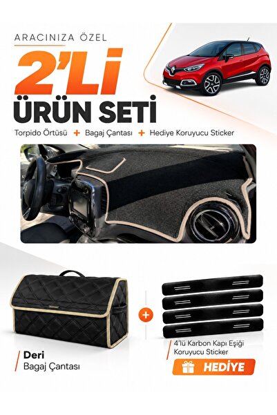 e-biz Renault Captur 1 (2013-2019) Compatible Glove Box Cover + Leather Lugga...