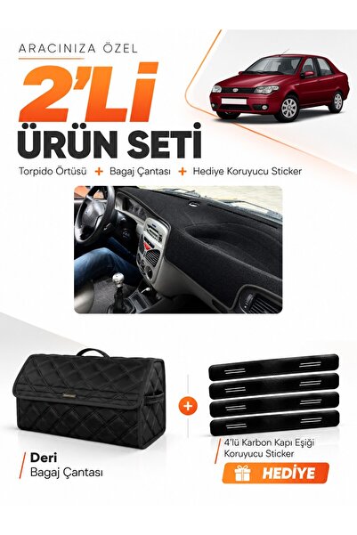 e-biz Fiat Albea (1999-2005) Compatible Dashboard Cover + Leather Trunk Bag +...