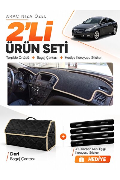 e-biz Opel Insignia (2008-2013) Compatible Glove Box Cover + Leather Trunk Ba...