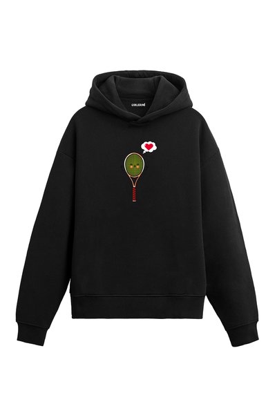 Colermi Tennis in My Heart Design Hooded Sweatshirt