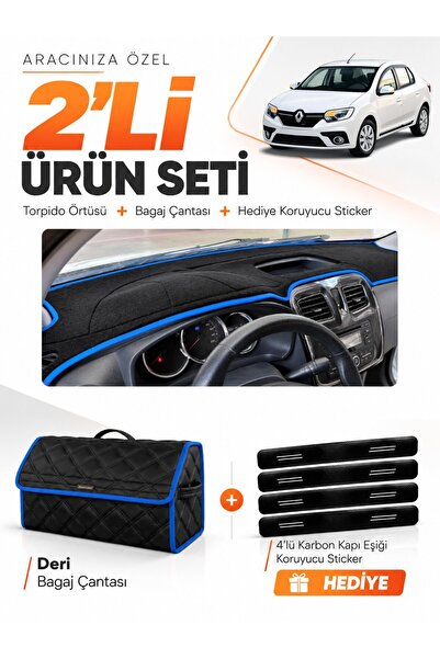 e-biz Renault Symbol Short Type 1 (2013-2021) Compatible Torpedo Cover + Leat...