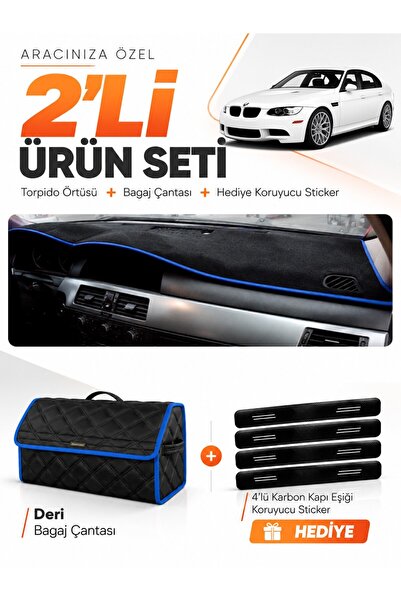 e-biz Bmw E90 (2005-2013) Compatible Dashboard Cover + Leather Trunk Bag + St...