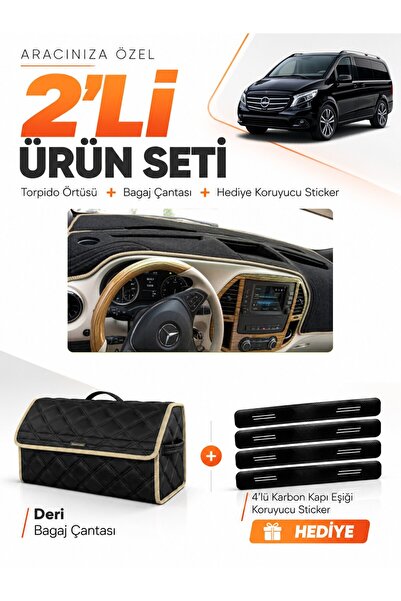 e-biz Mercedes Vi̇to W447 (2014-2021) Compatible Torpedo Cover + Leather Lugg...