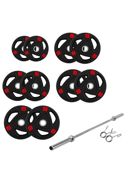 Go مجموعة أوزان باربل أوليمبية مع قضيب أوليمبي بطول 220 سم ووزن 20 كجم وأقراص...