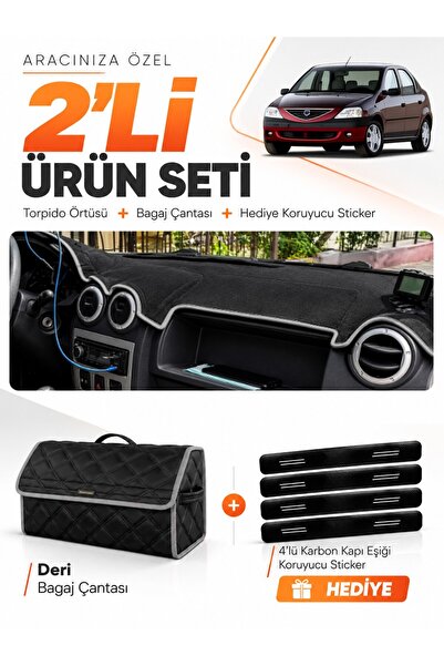 e-biz Daci̇a Logan 1 (2004-2008) Compatible Glove Box Cover + Leather Trunk B...