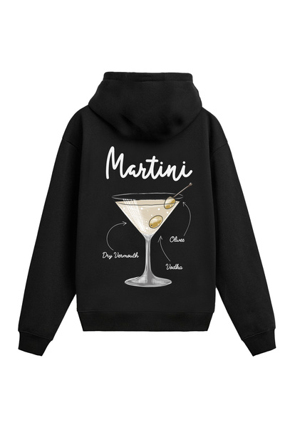 Colermi Martini Cocktail Design Back Printed Hooded Sweatshirt