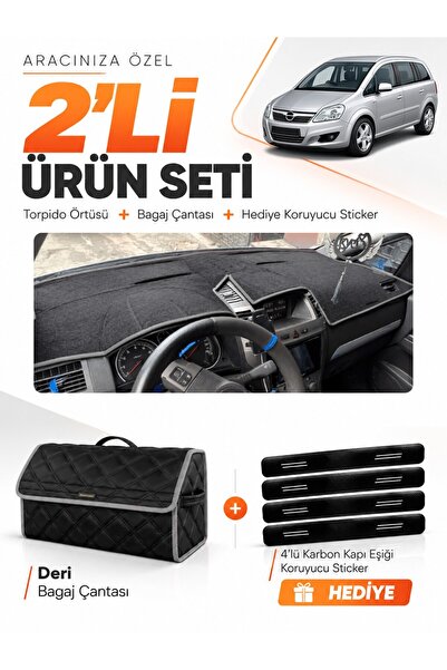 e-biz Opel Zafira B (2004-2011) Compatible Glove Box Cover + Leather Trunk Ba...