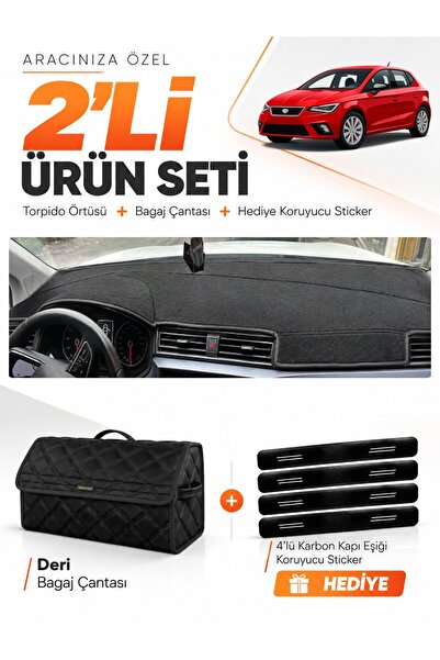 e-biz Seat Ibiza (2017-2021) Compatible Glove Box Cover + Leather Trunk Bag +...
