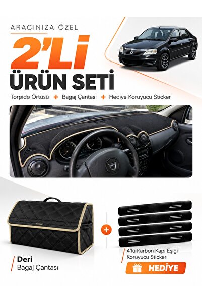 e-biz Daci̇a Logan (2009-2012) Compatible Torpedo Cover + Leather Luggage Bag...