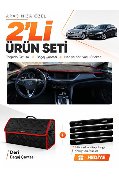 e-biz Opel Insignia (2017-2026) Compatible Glove Box Cover + Leather Trunk Ba...