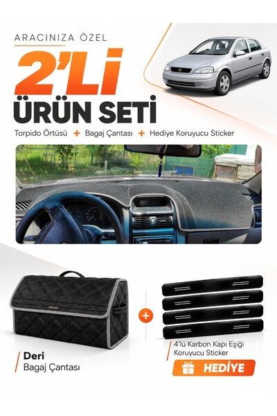 e-biz Opel Astra g (1998-2008) Compatible Dashboard Cover + Leather Trunk Bag...