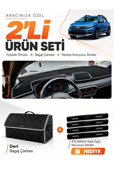 e-biz Dacia Sandero (2022-2026) Screenless Compatible Glove Box Cover + Leath...