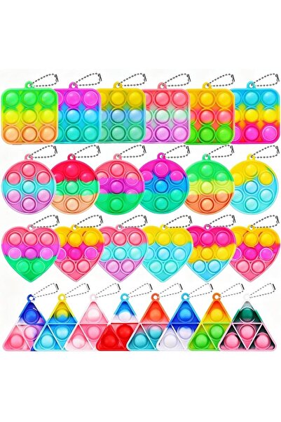Yelajoy 40 Pack Pop Fidget Keychain, Mini Pop Fidget Toys Bulk Sensory Toys f...