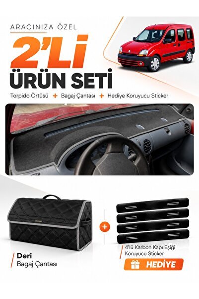 e-biz Renault Kangoo 1 (1997-2003) Compatible Glove Box Cover + Leather Trunk...