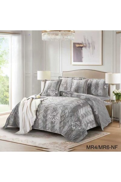 miral Winter Comforter Set, Quilted Velvet and Soft Fur 4-Piece Set, Luxury a...