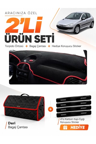 e-biz Peugeot 206 Small Screen (1998-2009) Compatible Glove Box Cover + Leath...