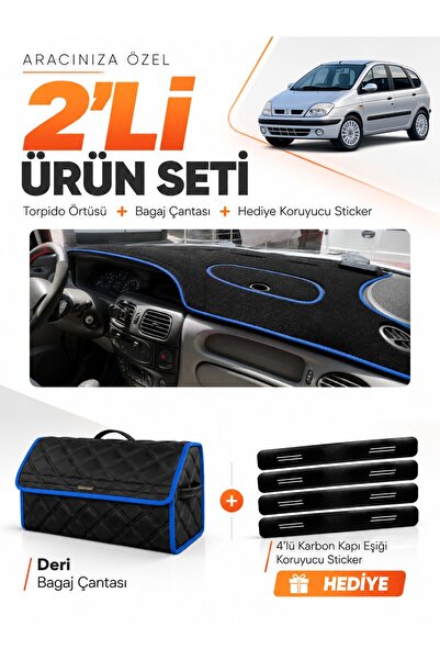 e-biz Renault Scenic 1 (1996-2003) Compatible Torpedo Cover + Leather Luggage...