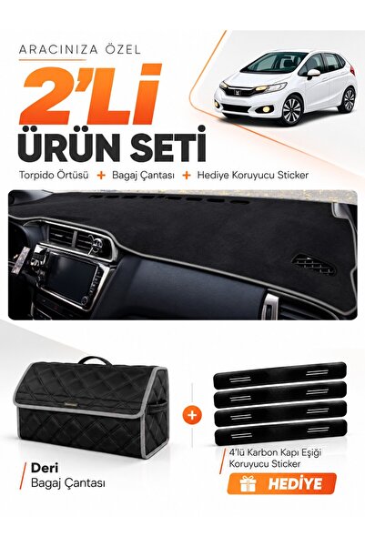e-biz Honda Jazz (2018-2020) Compatible Dashboard Cover + Leather Trunk Bag +...