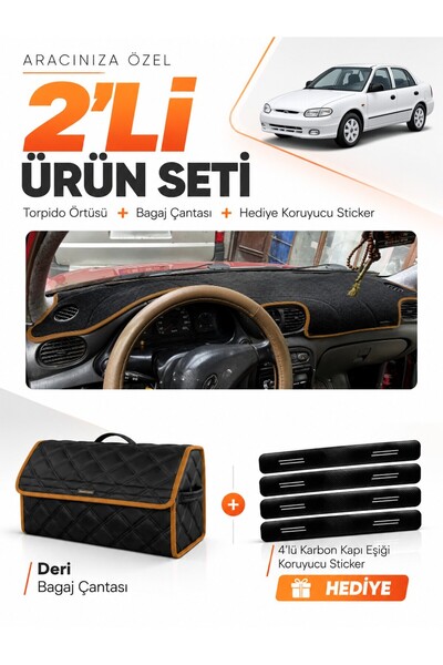 e-biz Hyundai Accent Egg Cargo (1993-1999) Compatible Glove Box Cover + Leath...