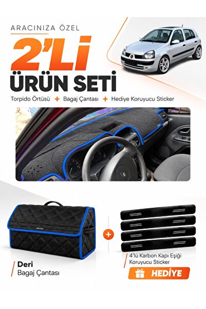 e-biz Renault Clio 2 Top Pocketed (2003-2006) Compatible Glove Box Cover + Le...