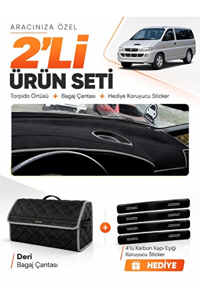 e-biz Hyundai Starex (1997-2007) Compatible Glove Box Cover + Leather Trunk B...