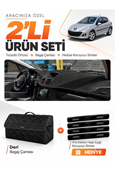 e-biz Peugeot 207 (2007-2012) Compatible Dashboard Cover + Leather Trunk Bag ...