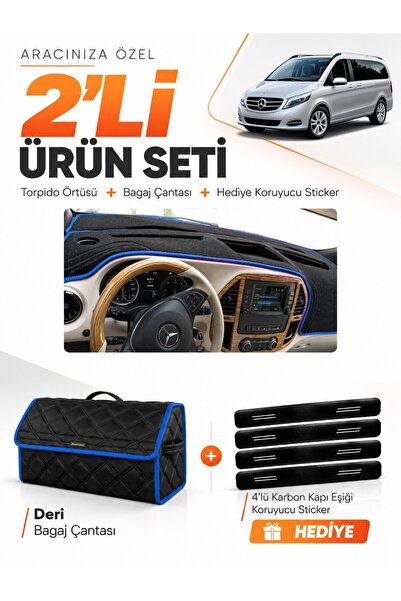e-biz Mercedes Viano W447 (2014-Later) Compatible Torpedo Cover + Leather Lug...