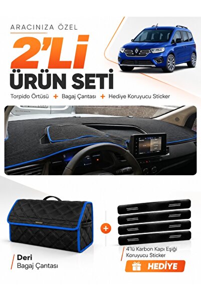 e-biz Renault Kangoo (2023-2026) Compatible Dashboard Cover + Leather Trunk B...