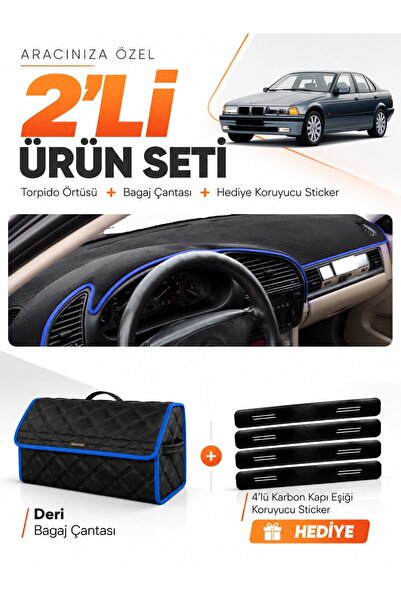 e-biz Bmw E36 (1990-2000) Compatible Glove Box Cover + Leather Trunk Bag + St...