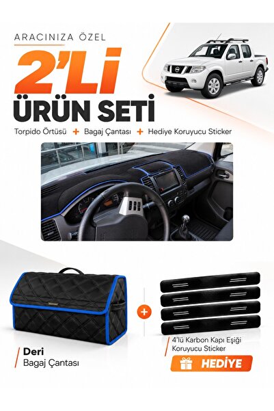 e-biz Nissan Navara (2005-2015) Compatible Glove Box Cover + Leather Trunk Ba...