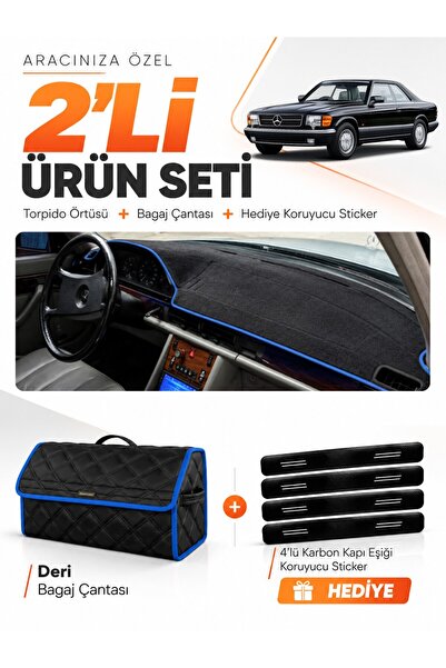 e-biz Mercedes W126-C126 (1979-1991) Compatible Glove Box Cover + Leather Tru...