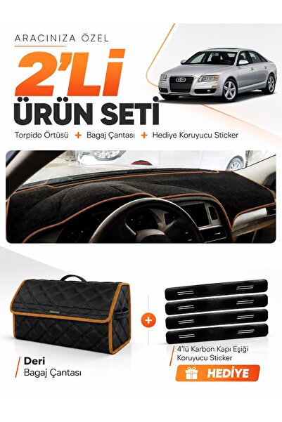e-biz Audi A6 (2005-2011) Compatible Dashboard Cover + Leather Trunk Bag + St...