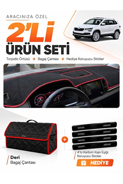 e-biz Skoda Karoq (2017-2024) Compatible Dashboard Cover + Leather Trunk Bag ...