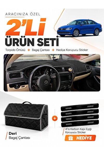 e-biz Volkswagen Jetta (2010-2018) Compatible Dashboard Cover + Leather Trunk...