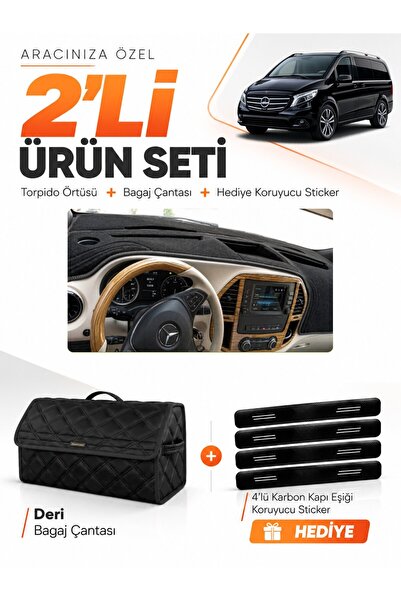 e-biz Mercedes Vi̇to W447 (2014-2021) Compatible Torpedo Cover + Leather Lugg...
