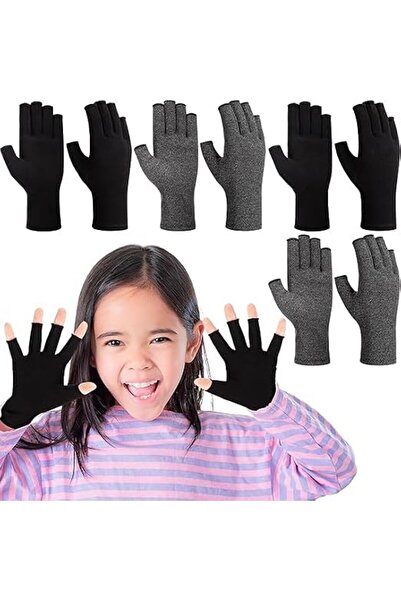 TERRIFI 4-Pair Kids Compression Gloves, Fingerless Arthritis Gloves for Boys ...