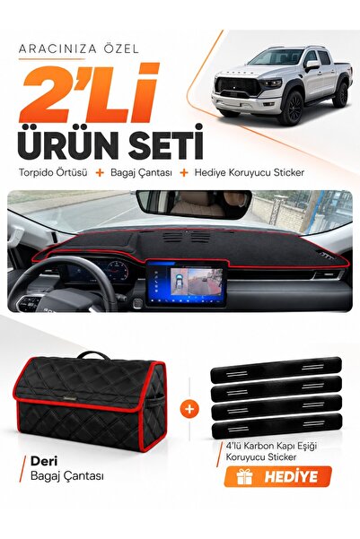 e-biz Foton Tunland V9 (2025-Later) Compatible Glove Box Cover + Leather Trun...