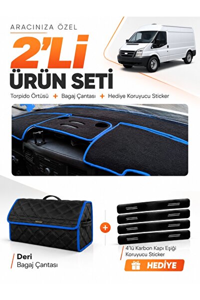 e-biz Ford Transit (2007-2012) Compatible Glove Box Cover + Leather Luggage B...