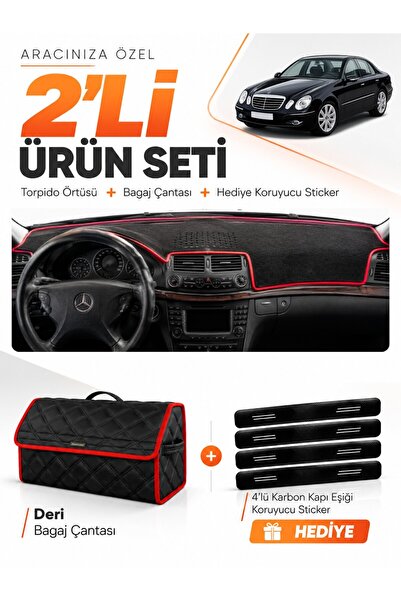 e-biz Mercedes W211 E-Class (2002-2009) Compatible Glove Box Cover + Leather ...
