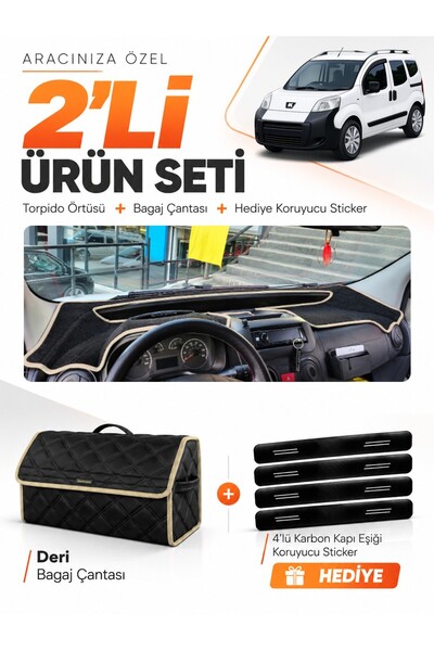 e-biz Peugeot Bi̇pper (2007-2020) Compatible Torpedo Cover + Leather Luggage ...